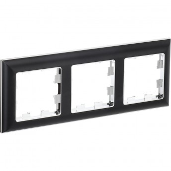 3-местная рамка IEK Brite ру-3-бр хром/черный BR-M32-12-2-K23 3-местная рамка IEK Brite ру-3-бр хром/черный BR-M32-12-2-K23