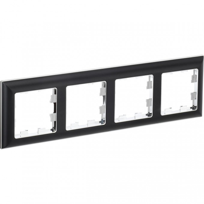 4-местная рамка IEK Brite ру-4-бр хром/черный 3 BR-M42-12-2-K2 4-местная рамка IEK Brite ру-4-бр хром/черный 3 BR-M42-12-2-K2