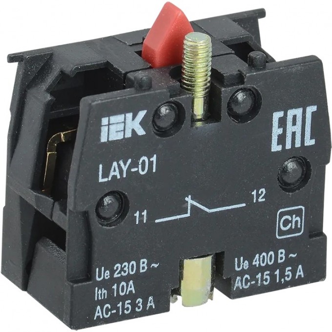 Блок контактный IEK 1р для LAY5 BDK11 Блок контактный IEK 1р для LAY5 BDK11
