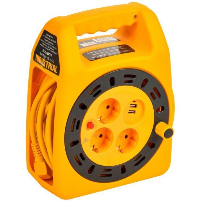 Катушка IEK INDUSTRIAL УК15 2P+PE 3x1,5мм2 USBх2 LED 15м IN-KP24-16-03-15-UL Катушка IEK INDUSTRIAL УК15 2P+PE 3x1,5мм2 USBх2 LED 15м IN-KP24-16-03-15-UL