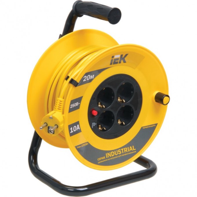 Катушка УК20 с термозащитой 4 места 2P+PE/20м 3х1,0мм2 IEK INDUSTRIAL - WKP14-10-04-20 Катушка УК20 с термозащитой 4 места 2P+PE/20м 3х1,0мм2 IEK INDUSTRIAL - WKP14-10-04-20