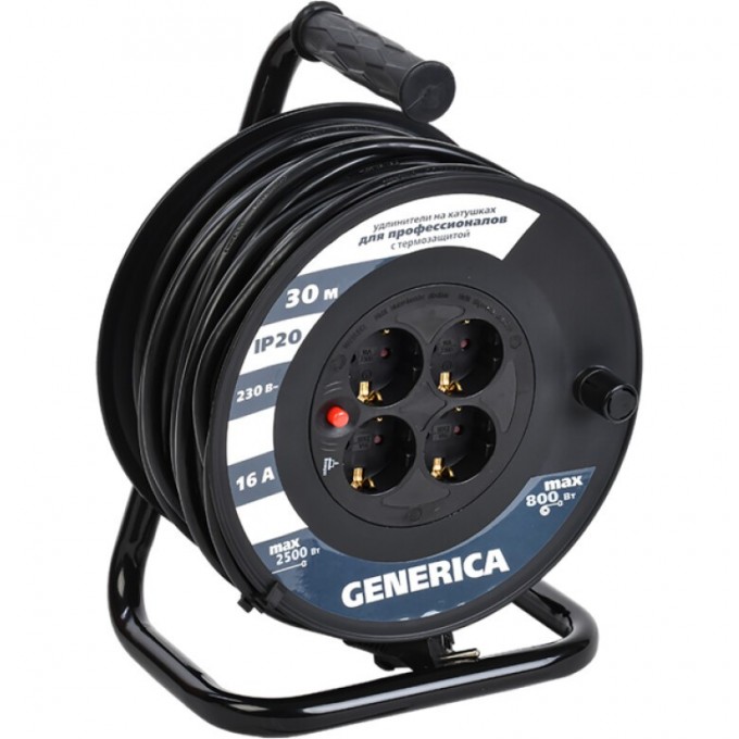 Катушка УК30 с термозащитой 4 места 2P+PE/30м 3х1,5мм2 IEK GENERICA - WKP20-16-04-30-G Катушка УК30 с термозащитой 4 места 2P+PE/30м 3х1,5мм2 IEK GENERICA - WKP20-16-04-30-G