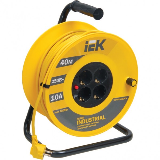 Катушка УК40 с термозащитой 4 места 2P+PE/40м 3х1,0мм2 IEK INDUSTRIAL - WKP14-10-04-40 Катушка УК40 с термозащитой 4 места 2P+PE/40м 3х1,0мм2 IEK INDUSTRIAL - WKP14-10-04-40