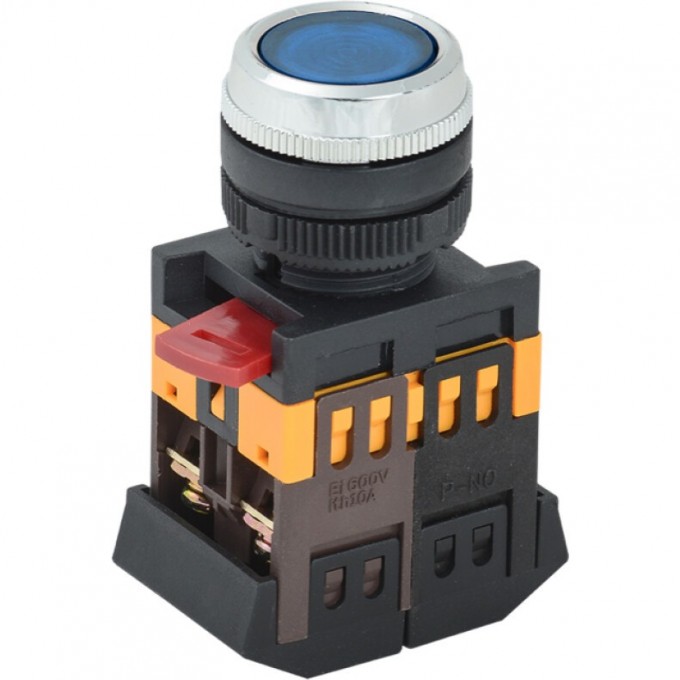 Кнопка IEK ABLFS-22 синий d=22мм неон/240В 1з+1р - BBT30-ABLFS-K07 Кнопка IEK ABLFS-22 синий d=22мм неон/240В 1з+1р - BBT30-ABLFS-K07