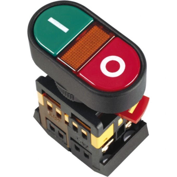 Кнопка IEK APВВ-22N "I-O" d=22мм неон/240В 1з+1р - BBD10-APBB-K51 Кнопка IEK APВВ-22N "I-O" d=22мм неон/240В 1з+1р - BBD10-APBB-K51