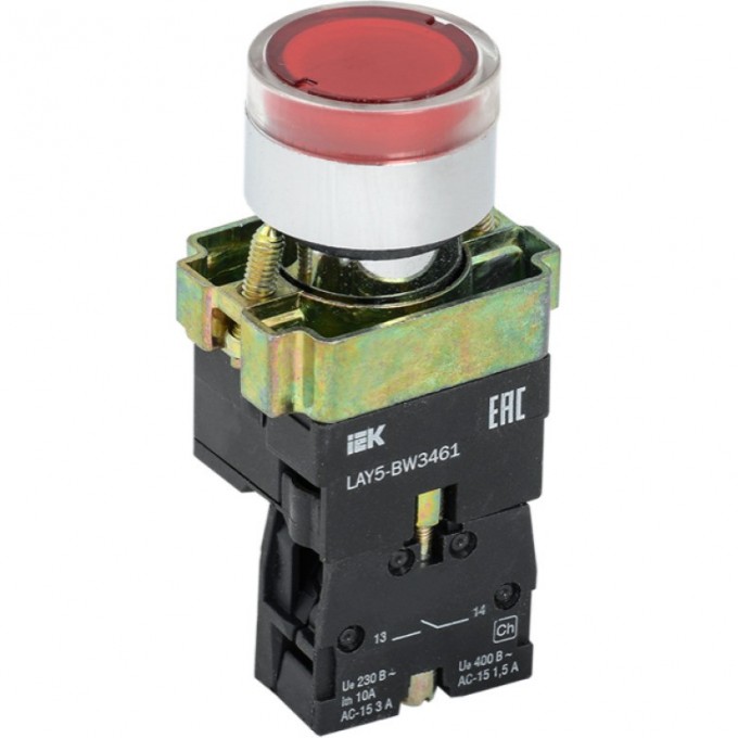 Кнопка управления IEK LAY5-BW3461 с подсветкой красный 1з - BBT50-BW-K04 Кнопка управления IEK LAY5-BW3461 с подсветкой красный 1з - BBT50-BW-K04