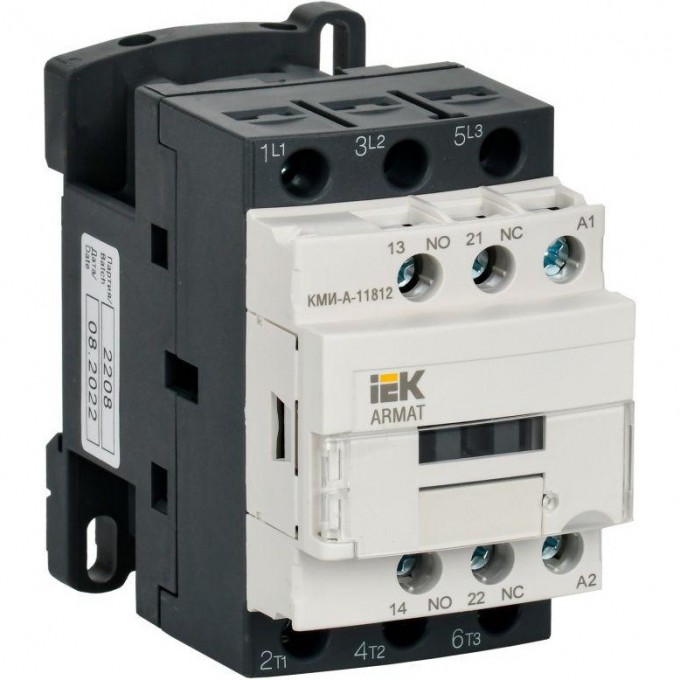 Контактор IEK КМИ-А-11812 LC1D 18А кат. 24В AC 1НО+1НЗ AC-3 IEK AR-ACC-11-018-024-11 Контактор IEK КМИ-А-11812 LC1D 18А кат. 24В AC 1НО+1НЗ AC-3 IEK AR-ACC-11-018-024-11