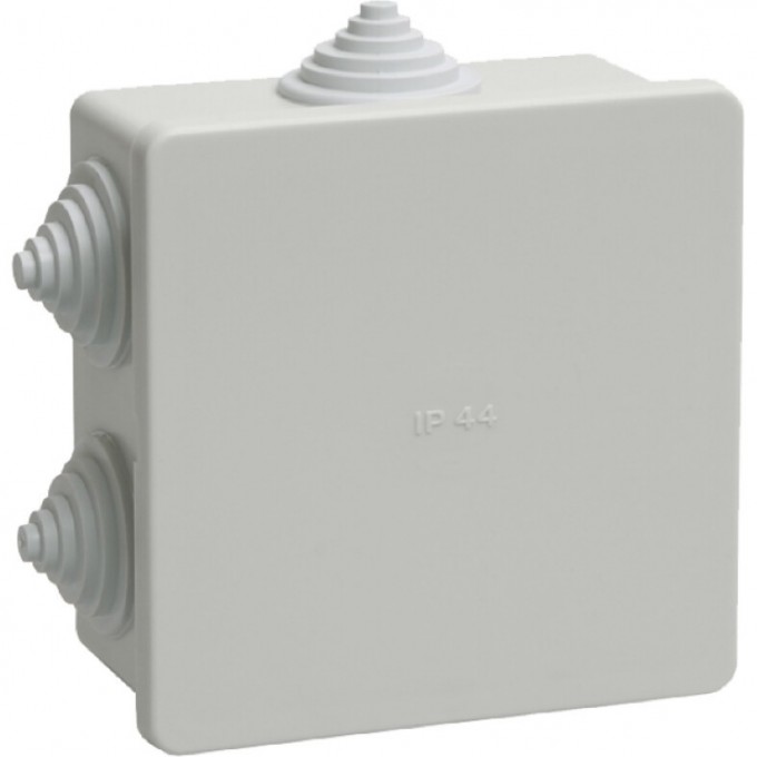 Коробка распаячная IEK КМ41235 для открытой проводки 85х85х40мм IP44 (RAL 7035, 6 гермовводов) - UKO11-085-085-040-K41-44 Коробка распаячная IEK КМ41235 для открытой проводки 85х85х40мм IP44 (RAL 7035, 6 гермовводов) - UKO11-085-085-040-K41-44