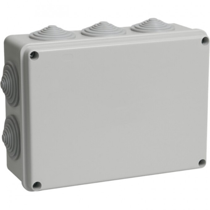 Коробка распаячная IEK КМ41244 для открытой проводки 190х140х70мм IP55 (RAL 7035, 10 гермовводов) - UKO11-190-140-070-K41-55 Коробка распаячная IEK КМ41244 для открытой проводки 190х140х70мм IP55 (RAL 7035, 10 гермовводов) - UKO11-190-140-070-K41-55