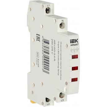 Лампа индикаторная тройная IEK ARMAT AR-LED-3-4-R LED 230-415В AC красный Лампа индикаторная тройная IEK ARMAT AR-LED-3-4-R LED 230-415В AC красный