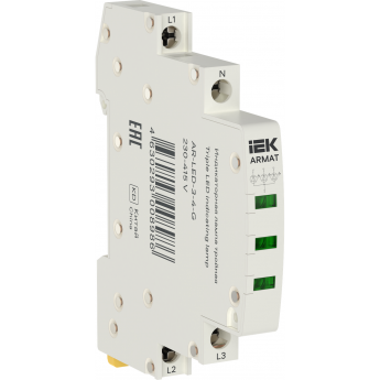Лампа индикаторная тройная IEK ARMAT AR-LED-3-4-G LED 230-415В AC зеленый Лампа индикаторная тройная IEK ARMAT AR-LED-3-4-G LED 230-415В AC зеленый