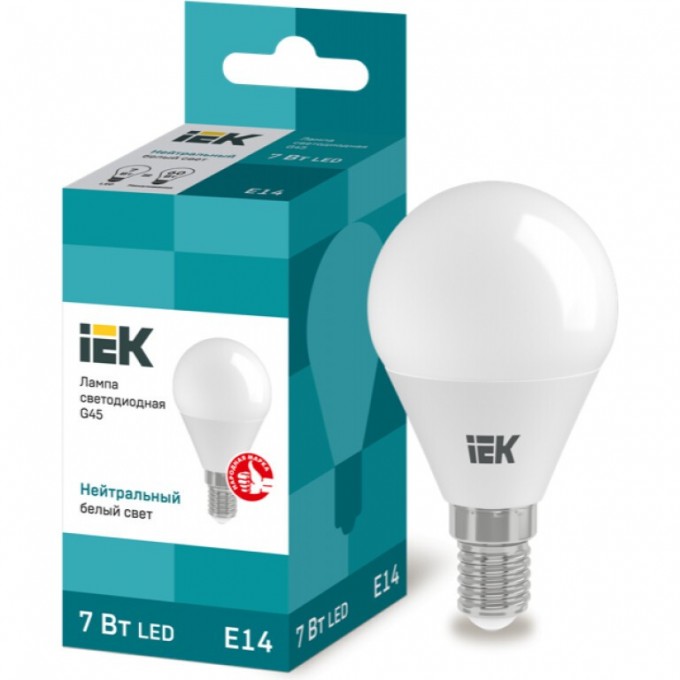 Лампа светодиодная IEK G45 шар 7Вт 230В 4000К E14 - LLE-G45-7-230-40-E14 Лампа светодиодная IEK G45 шар 7Вт 230В 4000К E14 - LLE-G45-7-230-40-E14