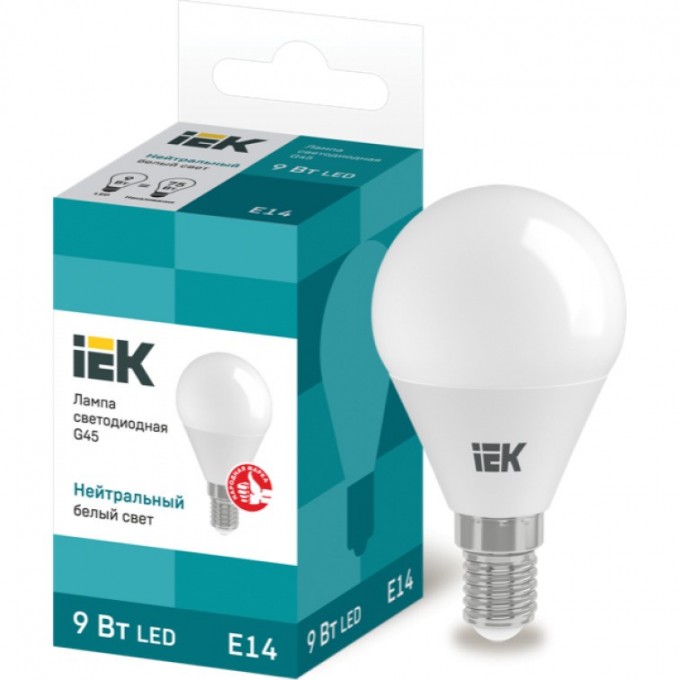Лампа светодиодная IEK G45 шар 9Вт 230В 4000К E14 - LLE-G45-9-230-40-E14 Лампа светодиодная IEK G45 шар 9Вт 230В 4000К E14 - LLE-G45-9-230-40-E14