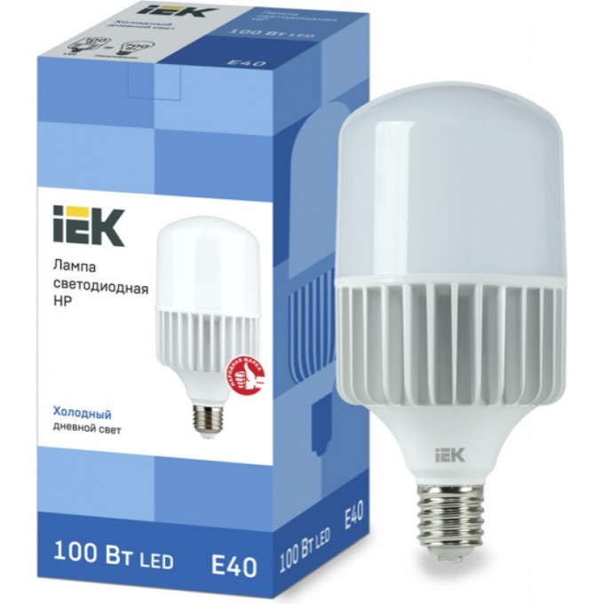 Лампа светодиодная IEK HP 100Вт 230В 6500К E40 - LLE-HP-100-230-65-E40 Лампа светодиодная IEK HP 100Вт 230В 6500К E40 - LLE-HP-100-230-65-E40