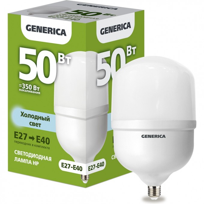 Лампа светодиодная IEK HP 50Вт 230В 6500К E27-E40 GENERICA LL-HP-50-230-65-E27-E40-G Лампа светодиодная IEK HP 50Вт 230В 6500К E27-E40 GENERICA LL-HP-50-230-65-E27-E40-G