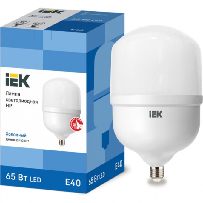 Лампа светодиодная IEK HP 65Вт 230В 6500К E40 - LLE-HP-65-230-65-E40 Лампа светодиодная IEK HP 65Вт 230В 6500К E40 - LLE-HP-65-230-65-E40