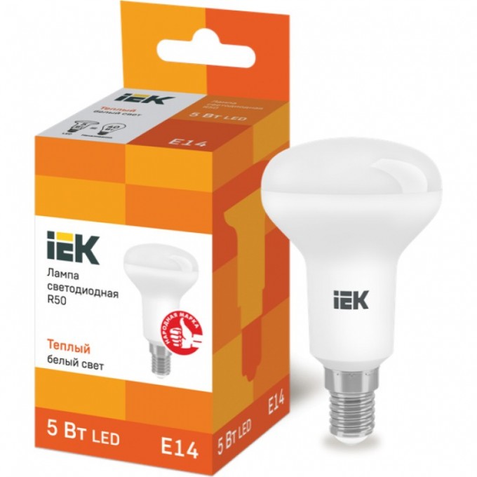 Лампа светодиодная IEK R50 рефлектор 5Вт 230В 3000К E14 - LLE-R50-5-230-30-E14 Лампа светодиодная IEK R50 рефлектор 5Вт 230В 3000К E14 - LLE-R50-5-230-30-E14