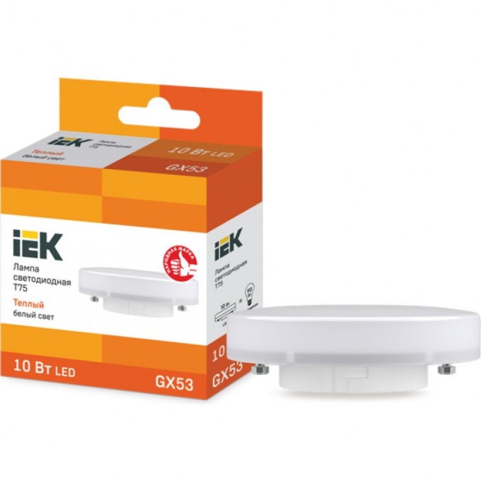 Лампа светодиодная IEK T75 таблетка 10Вт 230В 3000К GX53 - LLE-T80-10-230-30-GX53 Лампа светодиодная IEK T75 таблетка 10Вт 230В 3000К GX53 - LLE-T80-10-230-30-GX53