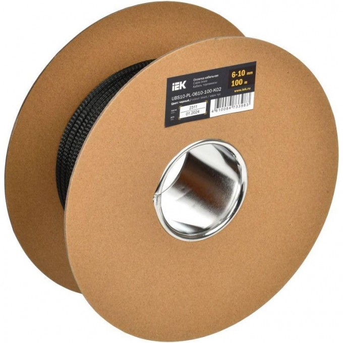 Оплетка кабельная IEK (уп.100м) черный UBS10-PL-0610-100-K02