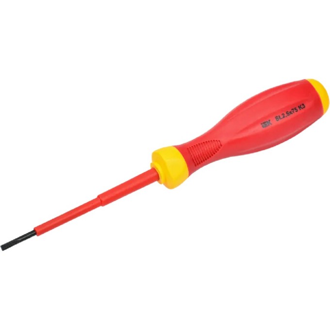 Отвертка диэлектрическая шлицевая IEK SL2.5х75 K3 1000В ARMA2L 3 A2L3-SC30-K3-SL-25-075 Отвертка диэлектрическая шлицевая IEK SL2.5х75 K3 1000В ARMA2L 3 A2L3-SC30-K3-SL-25-075