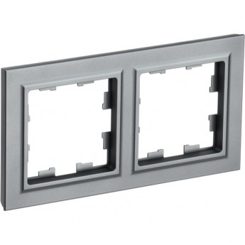 Рамка 2-местная IEK BRITE РУ-2-БрС сталь - BR-M22-K46 Рамка 2-местная IEK BRITE РУ-2-БрС сталь - BR-M22-K46