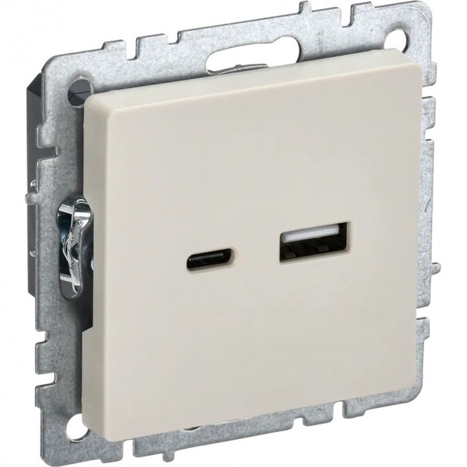Розетка BRITE IEK USB A+C 18Вт РЮ11-1-БрКр беж. BR-U22-018-K10 Розетка BRITE IEK USB A+C 18Вт РЮ11-1-БрКр беж. BR-U22-018-K10