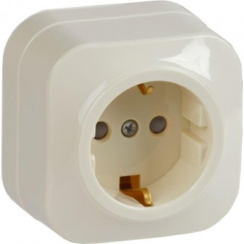 Розетка IEK 1-м ОП GLORY РСш20-3-ХК 16А с заземлением, защитные шторки, кремовый Розетка IEK 1-м ОП GLORY РСш20-3-ХК 16А с заземлением, защитные шторки, кремовый