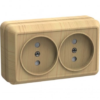 Розетка IEK 2-м ОП Октава 10А IP20 без заземлением, сосна Розетка IEK 2-м ОП Октава 10А IP20 без заземлением, сосна