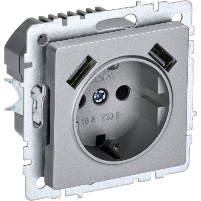 Розетка IEK BRITE РЮш10-1-БрА 16А с USB A+A 2.1А BR-R14-16-U21-D21-K47 Розетка IEK BRITE РЮш10-1-БрА 16А с USB A+A 2.1А BR-R14-16-U21-D21-K47