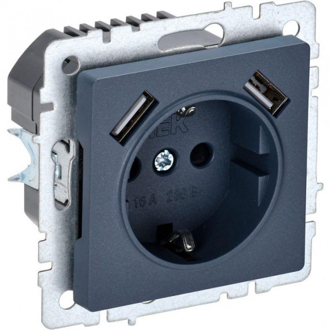 Розетка IEK BRITE РЮш10-1-БрМ 16А с USB A+A 2.1А маренго BR-R14-16-U21-D21-K35 Розетка IEK BRITE РЮш10-1-БрМ 16А с USB A+A 2.1А маренго BR-R14-16-U21-D21-K35
