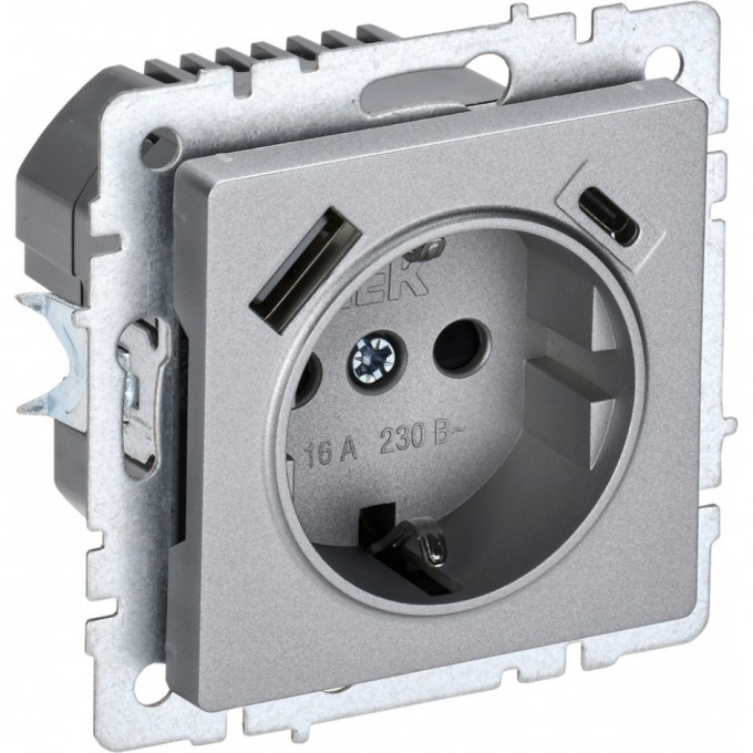 Розетка IEK BRITE РЮш11-1-БрА 16А с USB A+C 18Вт BR-R14-16-U22-018-K47 Розетка IEK BRITE РЮш11-1-БрА 16А с USB A+C 18Вт BR-R14-16-U22-018-K47