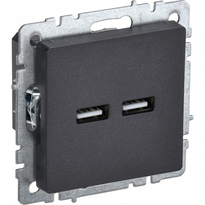 Розетка IEK BRITE USB A+A 3.1А РЮ10-1-БрЧ BR-U21-D31-K02 Розетка IEK BRITE USB A+A 3.1А РЮ10-1-БрЧ BR-U21-D31-K02