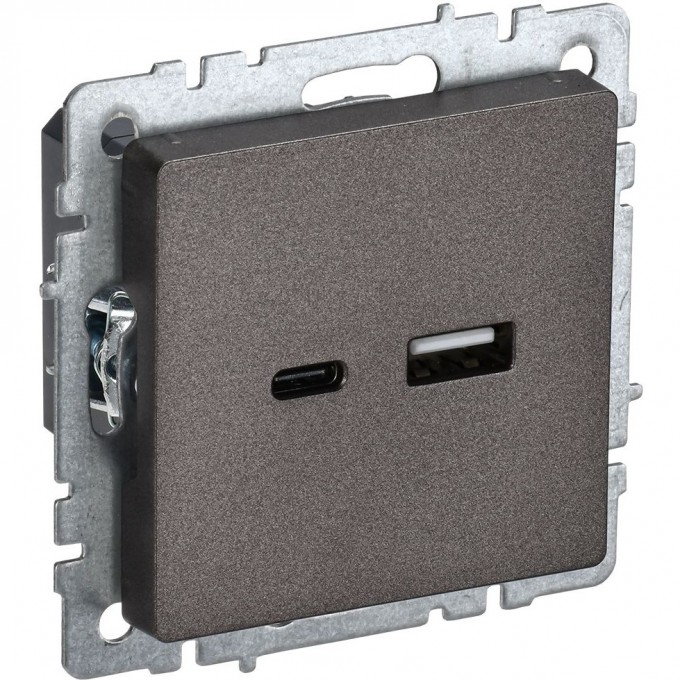 Розетка IEK BRITE USB A+C 18Вт РЮ11-1-БрТБ темная бронза BR-U22-018-K45 Розетка IEK BRITE USB A+C 18Вт РЮ11-1-БрТБ темная бронза BR-U22-018-K45
