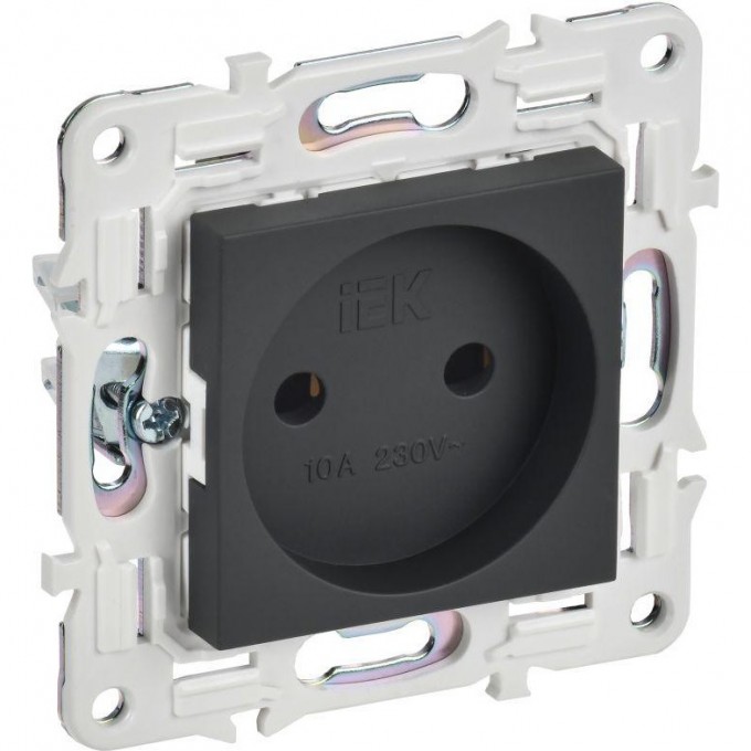 Розетка IEK SKANDY SK-R02G 10А без заземления/без шторок, графит SK-R10-10-K53 Розетка IEK SKANDY SK-R02G 10А без заземления/без шторок, графит SK-R10-10-K53