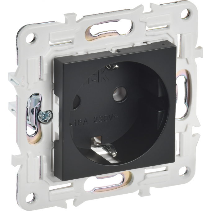 Розетка IEK SKANDY SK-R05Bl с заземлением без защитных шторок 16А черный SK-R11-16-K02 Розетка IEK SKANDY SK-R05Bl с заземлением без защитных шторок 16А черный SK-R11-16-K02