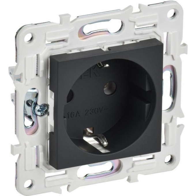 Розетка IEK SKANDY SK-R05G 16А с заземлением/без шторок графит SK-R11-16-K53 Розетка IEK SKANDY SK-R05G 16А с заземлением/без шторок графит SK-R11-16-K53