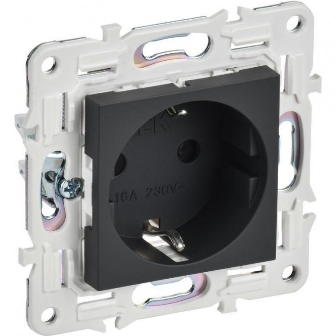 Розетка IEK SKANDY SK-R06G 16А с заземлением/защитные шторки/б/к графит SK-R14-16-1-K53 Розетка IEK SKANDY SK-R06G 16А с заземлением/защитные шторки/б/к графит SK-R14-16-1-K53