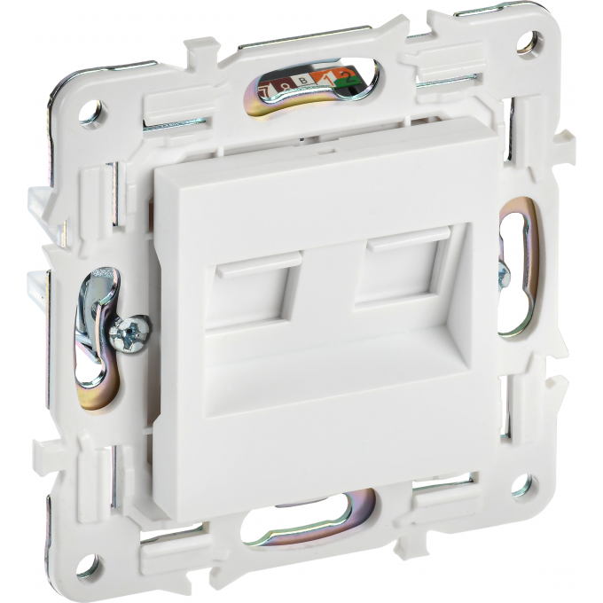Розетка компьютерная двойная RJ45 IEK SKANDY SK-K03W кат.5E арктический белый SK-K20-1-K01 Розетка компьютерная двойная RJ45 IEK SKANDY SK-K03W кат.5E арктический белый SK-K20-1-K01