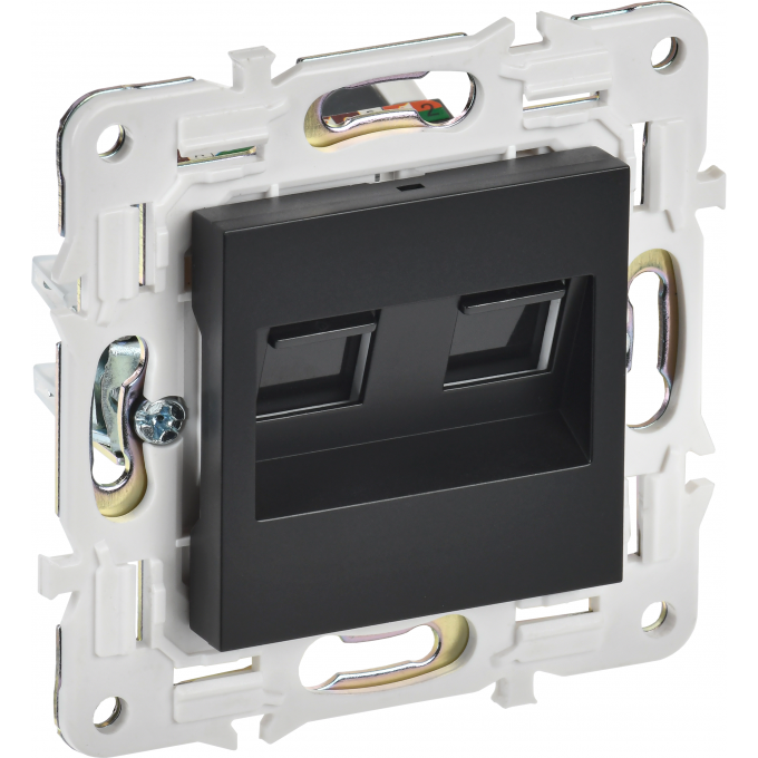 Розетка компьютерная IEK SKANDY SK-K03Bl двойная RJ45 кат.5E черный SK-K20-1-K02 Розетка компьютерная IEK SKANDY SK-K03Bl двойная RJ45 кат.5E черный SK-K20-1-K02