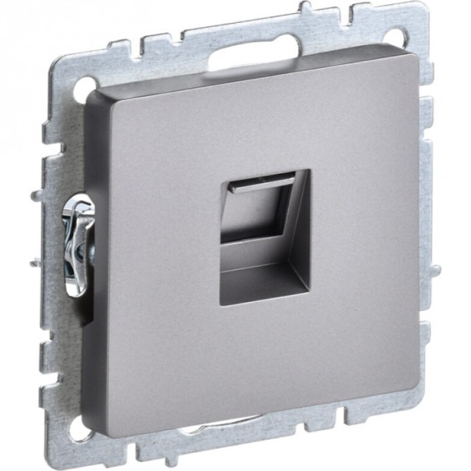 Розетка компьютерная RJ45 кат.5E IEK BRITE РК10-БрС сталь - BR-K10-1-K46 Розетка компьютерная RJ45 кат.5E IEK BRITE РК10-БрС сталь - BR-K10-1-K46