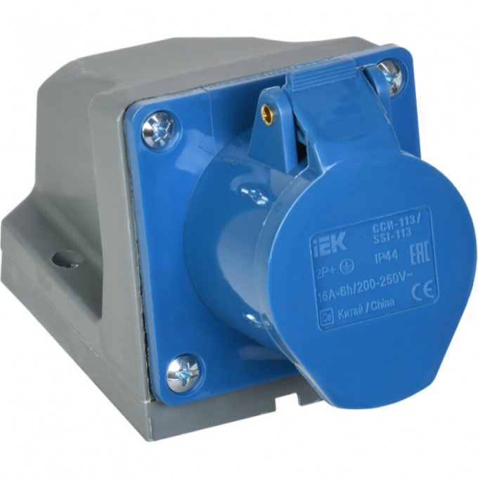 Розетка стационарная IEK ССИ-113 2P+PE 16А 200-250В IP44 - PSR11-016-3 Розетка стационарная IEK ССИ-113 2P+PE 16А 200-250В IP44 - PSR11-016-3