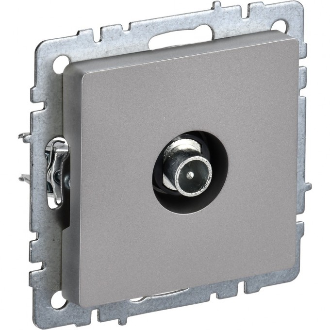 Розетка TV проходная IEK BRITE РТВ10-0-БрС сталь - BR-A10-P-K46 Розетка TV проходная IEK BRITE РТВ10-0-БрС сталь - BR-A10-P-K46