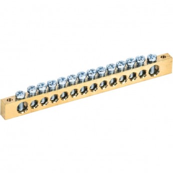 Шина PEN "земля-ноль" IEK 8х12мм 14/2 (14групп/крепеж по краям) - YNN21-14-100