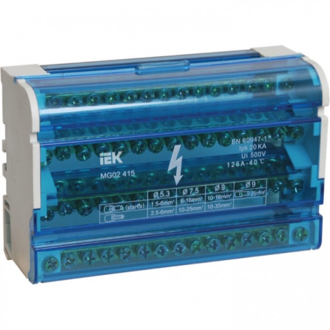 Шины на DIN-рейку в корпусе (кросс-модуль) IEK ШНК 4х15 3L+PEN - YND10-4-15-125 Шины на DIN-рейку в корпусе (кросс-модуль) IEK ШНК 4х15 3L+PEN - YND10-4-15-125