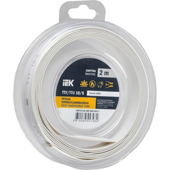 Трубка термоусадочная IEK ТТУ нг-LS 10/5 бел. (уп.2м) UDR12-010-005-002-K01-T Трубка термоусадочная IEK ТТУ нг-LS 10/5 бел. (уп.2м) UDR12-010-005-002-K01-T