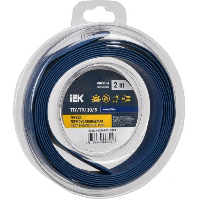 Трубка термоусадочная IEK ТТУ нг-LS 10/5 син. (уп.2м) UDR12-010-005-002-K07-T Трубка термоусадочная IEK ТТУ нг-LS 10/5 син. (уп.2м) UDR12-010-005-002-K07-T