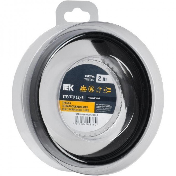Трубка термоусадочная IEK ТТУ нг-LS 12/6 черн. (уп.2м) UDR12-012-006-002-K02-T Трубка термоусадочная IEK ТТУ нг-LS 12/6 черн. (уп.2м) UDR12-012-006-002-K02-T