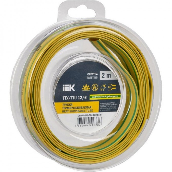 Трубка термоусадочная IEK ТТУ нг-LS 12/6 желт. (уп.2м) UDR12-012-006-002-K05-T Трубка термоусадочная IEK ТТУ нг-LS 12/6 желт. (уп.2м) UDR12-012-006-002-K05-T