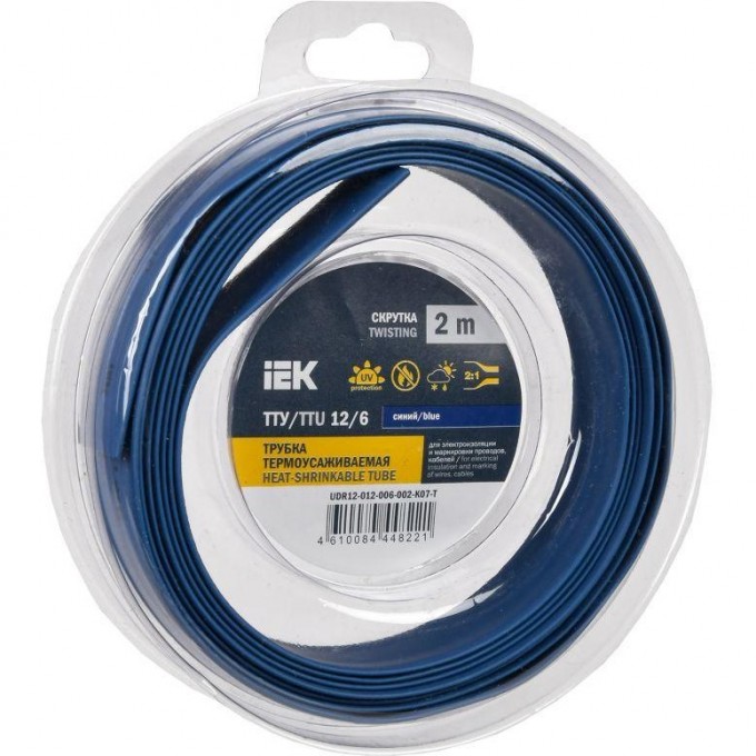 Трубка термоусадочная IEK ТТУ нг-LS 12/6 син. (уп.2м) UDR12-012-006-002-K07-T Трубка термоусадочная IEK ТТУ нг-LS 12/6 син. (уп.2м) UDR12-012-006-002-K07-T