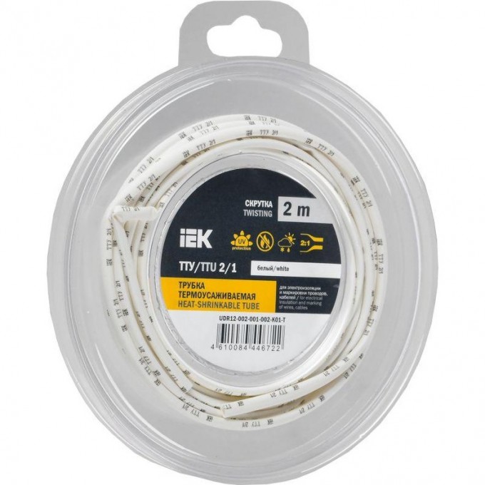 Трубка термоусадочная IEK ТТУ нг-LS 2/1 бел. (уп.2м) UDR12-002-001-002-K01-T Трубка термоусадочная IEK ТТУ нг-LS 2/1 бел. (уп.2м) UDR12-002-001-002-K01-T